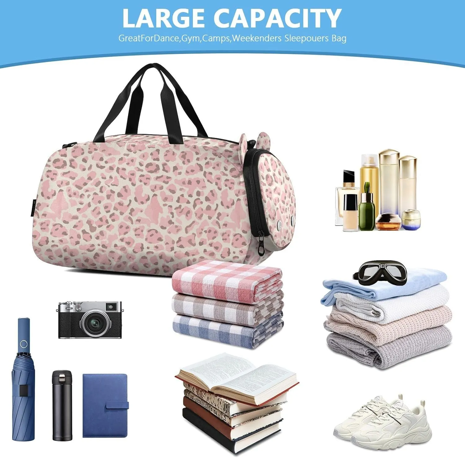 GuoChe Sling Bags Crossbody with Shoes Compartment Comfort Black Handbag for Have a meal
