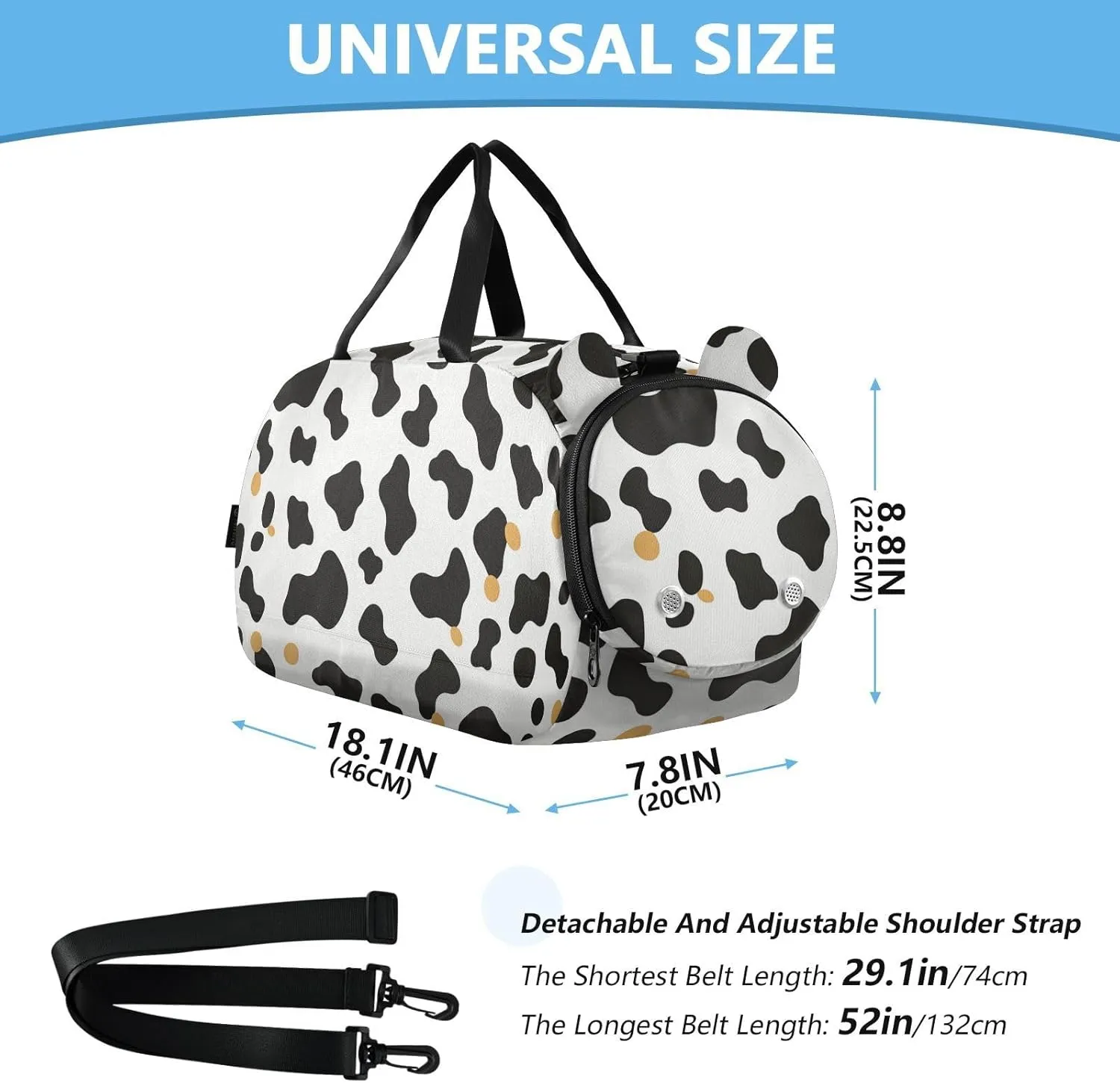 GuoChe Small Black Crossbody Purse with Shoes Compartment Practical Over Shoulder Purse for Walk dog