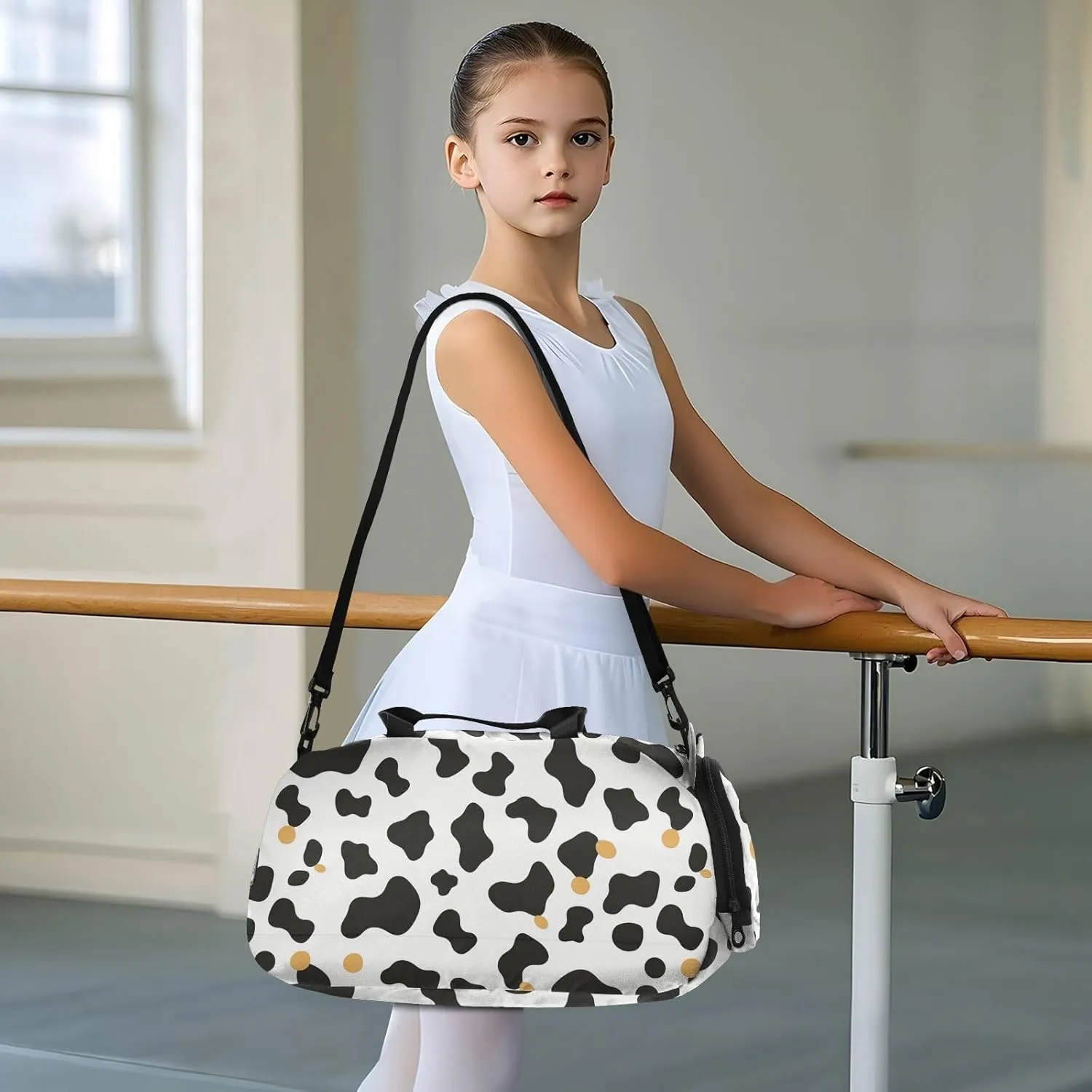 GuoChe Small Black Crossbody Purse with Shoes Compartment Practical Over Shoulder Purse for Walk dog