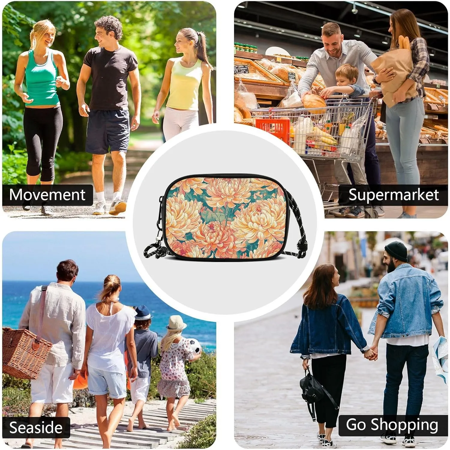 GuoChe West Crossbody Purse for Mens Trendy with Adjustable Strap Shoulder Bag Walk dog