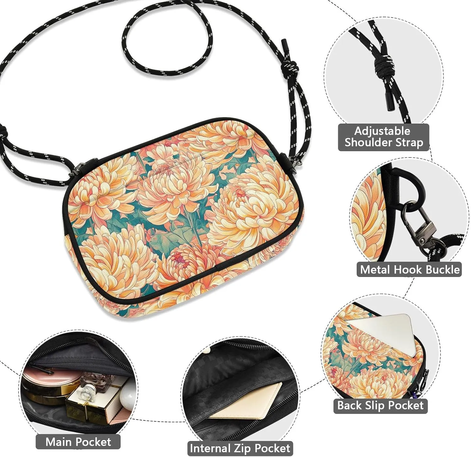 GuoChe West Crossbody Purse for Mens Trendy with Adjustable Strap Shoulder Bag Walk dog