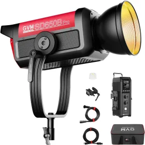 GVM Pro SD650B 650W Led Video Light, Studio Light with Bowen Mount, 116000lux/m Photography Lighting kit with 45° Standard Cover, Continuous Output Video Lighting with Controller, CRI 97 , 2700-6800K