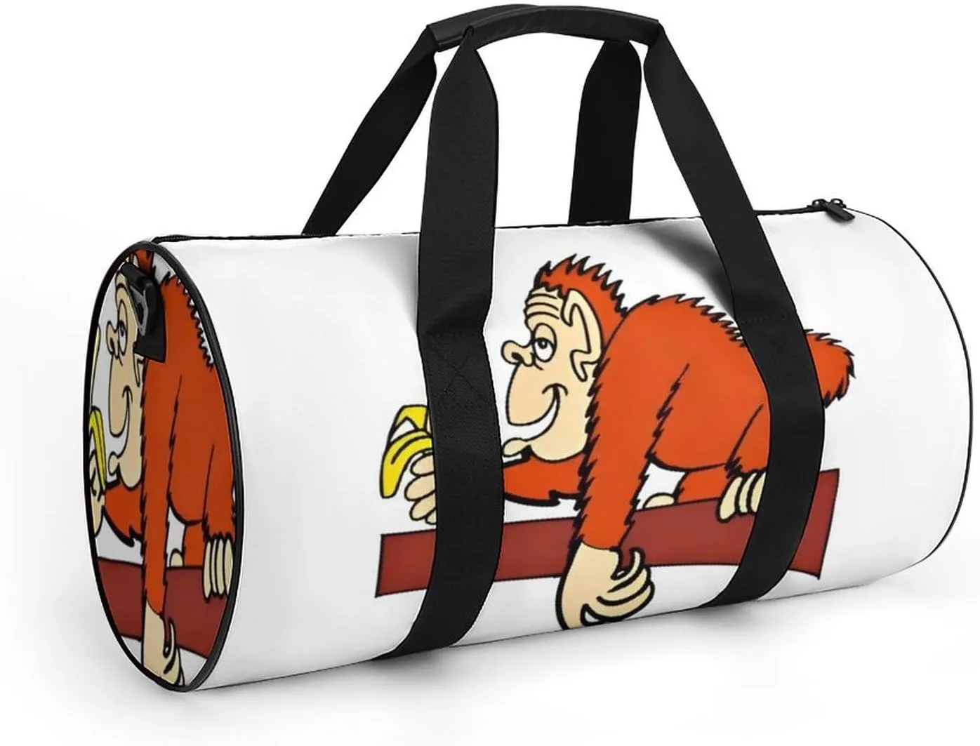 Gym Bag for Men Women Lightweight Sports Duffle Bag with Multiple Compartments Cylindrical Gym Bag for Fitness Travel And Outdoor Activities Ater Resistant Yoga Bag Training Bag Banana Monkey