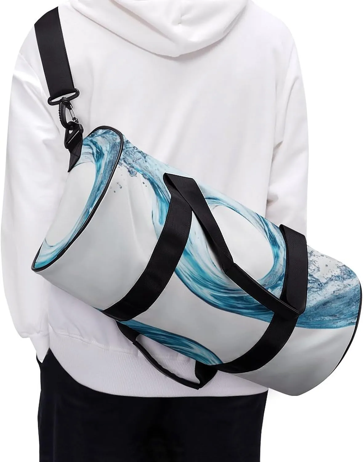 Gym Bag for Men Women Lightweight Sports Duffle Bag with Multiple Compartments Cylindrical Gym Bag for Fitness Travel And Outdoor Activities Ater Resistant Yoga Bag Training Bag Liquid Flow