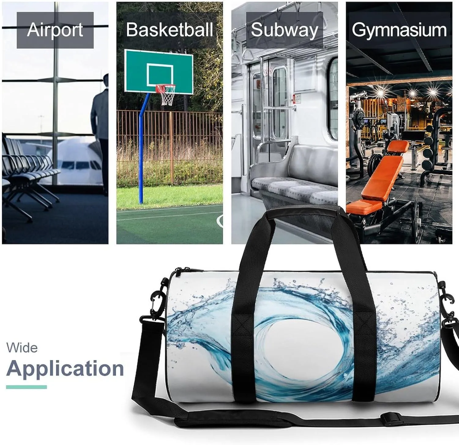Gym Bag for Men Women Lightweight Sports Duffle Bag with Multiple Compartments Cylindrical Gym Bag for Fitness Travel And Outdoor Activities Ater Resistant Yoga Bag Training Bag Liquid Flow