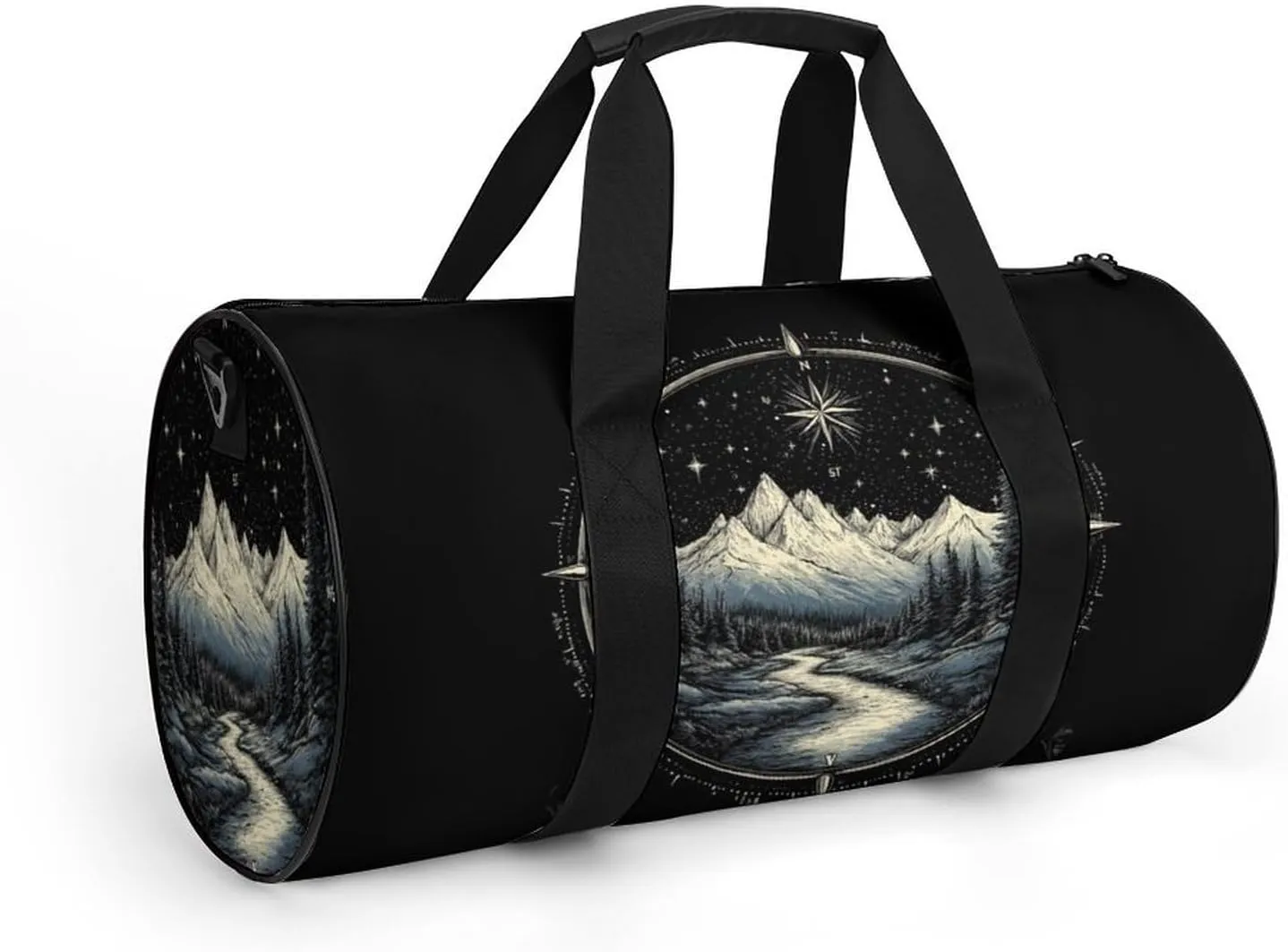 Gym Bag for Men Women Lightweight Sports Duffle Bag with Multiple Compartments Cylindrical Gym Bag for Fitness Travel And Outdoor Activities Ater Resistant Yoga Bag Training Bag Starlit Path