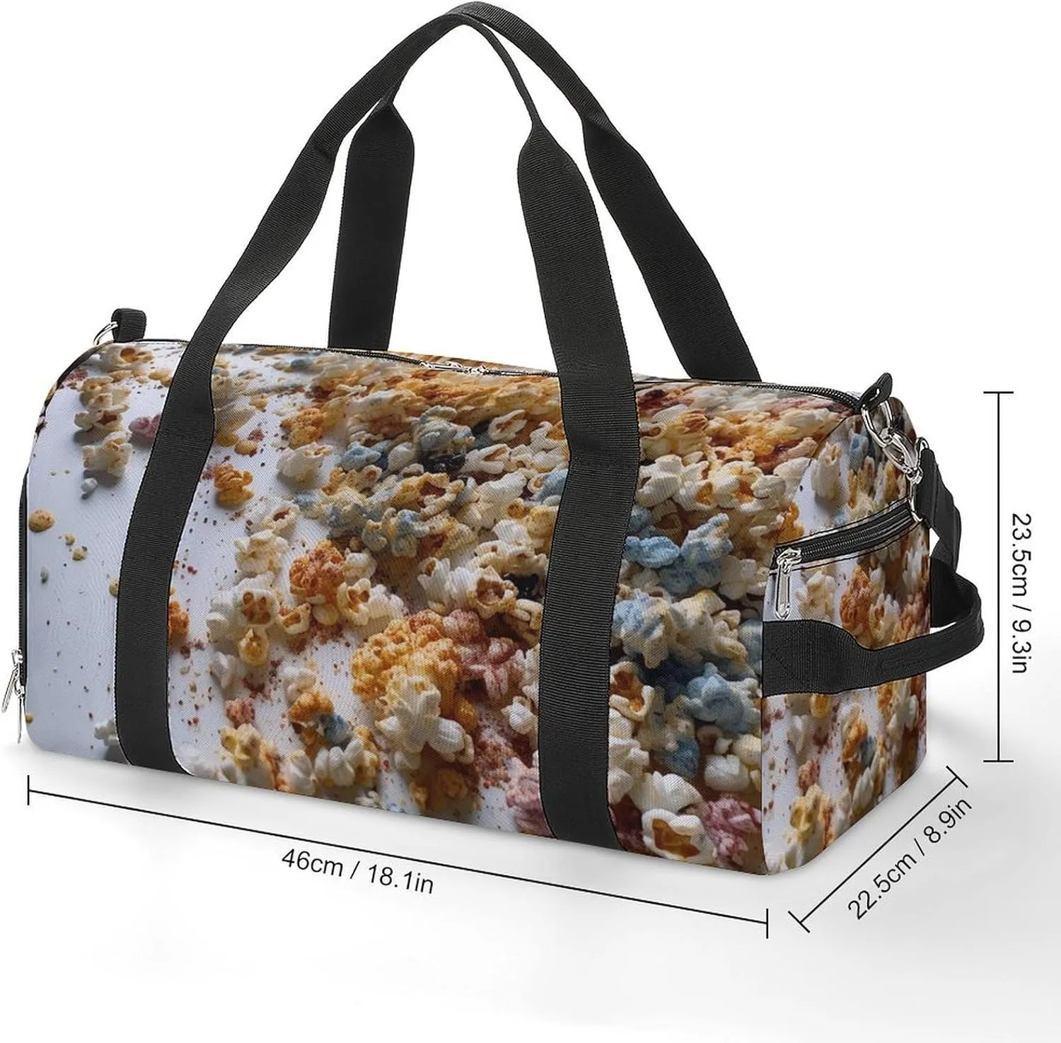 Gym Bag Lots of Popcorn Duffel Bag for Men Women Travel Overnight Bag with Shoe Compartment Workout Bags