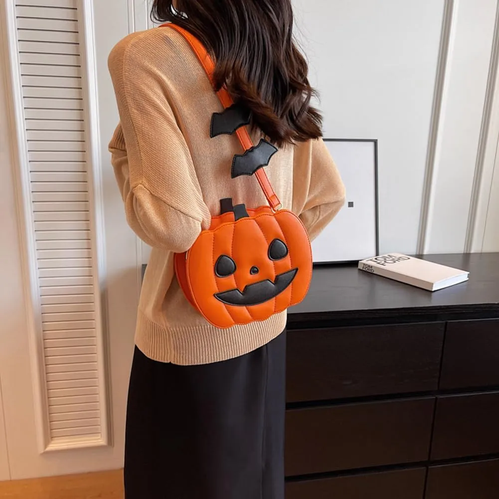 Halloween Pumpkin Goth Purse Novelty Shoulder Bag Devil Bag for Women Holiday Party Ghost Purse Halloween Candy Backpack