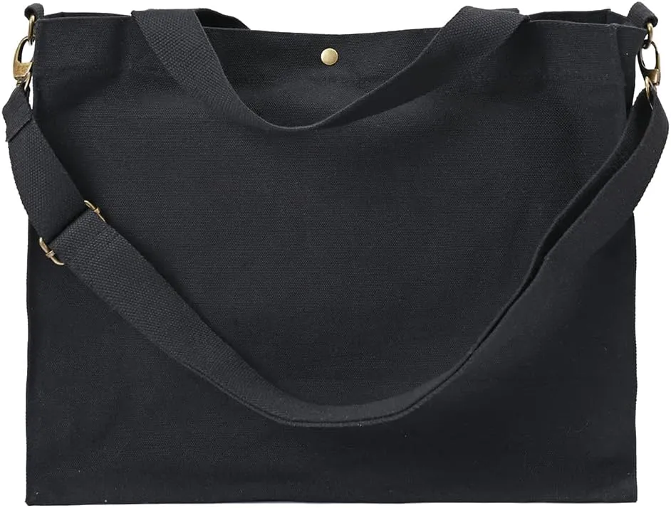 Heavy Duty Canvas Extra Large Shoulder Crossbody Bag Grocery Shopping Bag Beach Tote Multi Purpose Daily Use