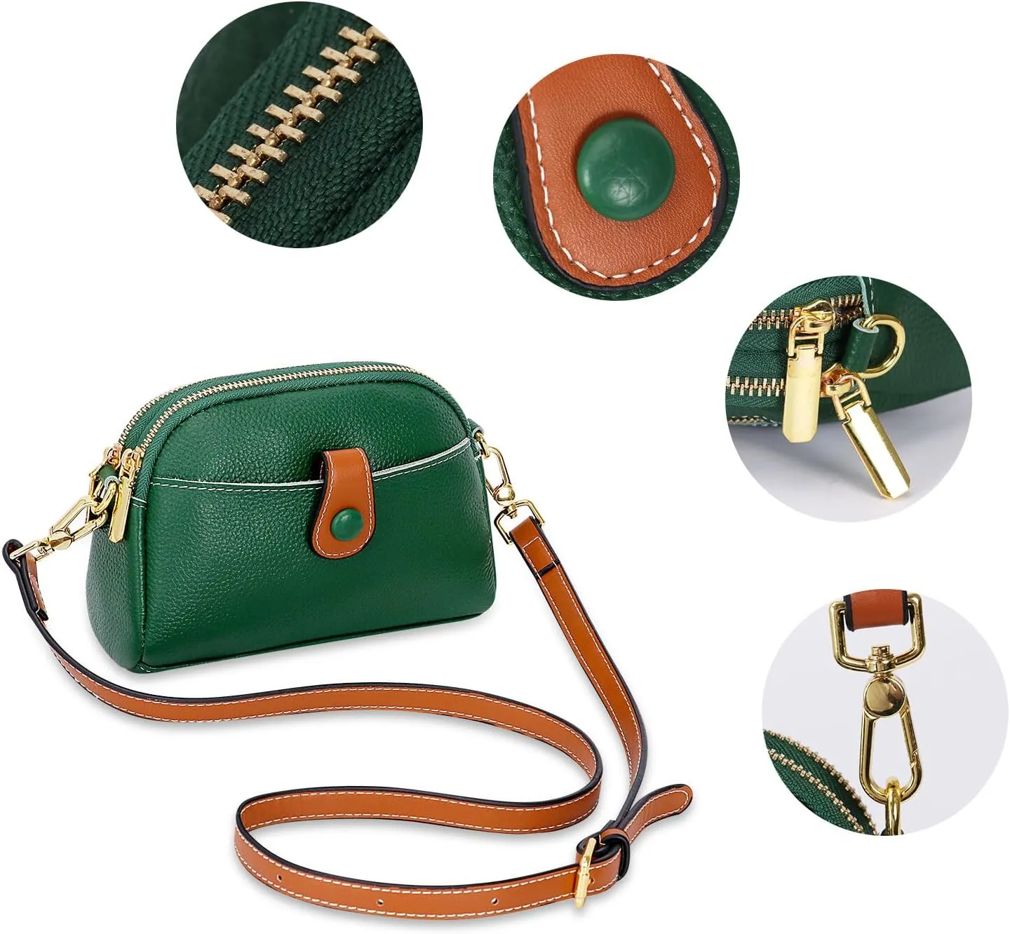 HUA ANGEL Small Crossbody Bag for Women, Lightweight Leather Mini Shoulder Bag Travel Cellphone Pouch Satchel Bag with Strap