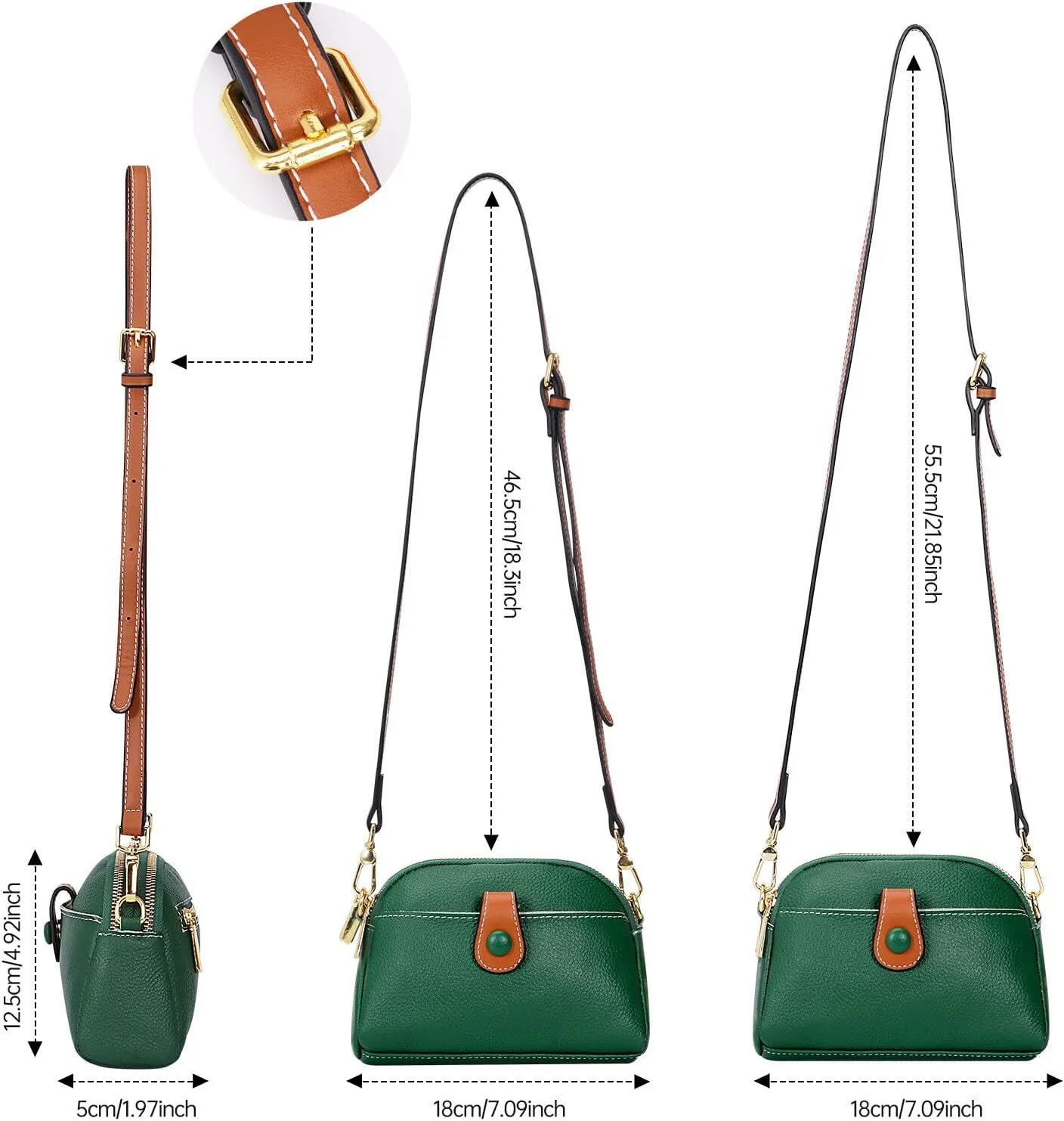 HUA ANGEL Small Crossbody Bag for Women, Lightweight Leather Mini Shoulder Bag Travel Cellphone Pouch Satchel Bag with Strap