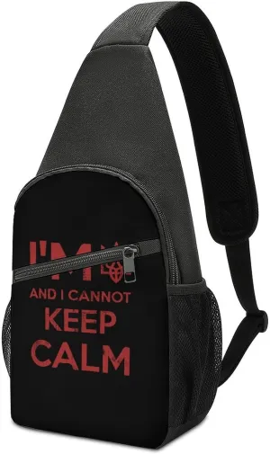 I Am Ukrainian And I Cannot Keep Calm Chest Bag for Men Small Sling Backpack Crossbody Sling Bags for Outdoors Hiking Traveling