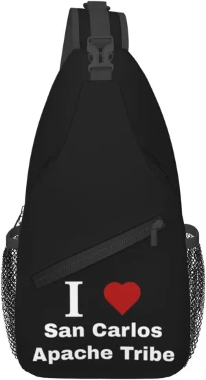 I Love San Carlos Apache Tribe Crossbody Bags For Women Men Chest Backpack Gym Shoulder Bag Travel Outdoor Sports Casual Crossbody Bags