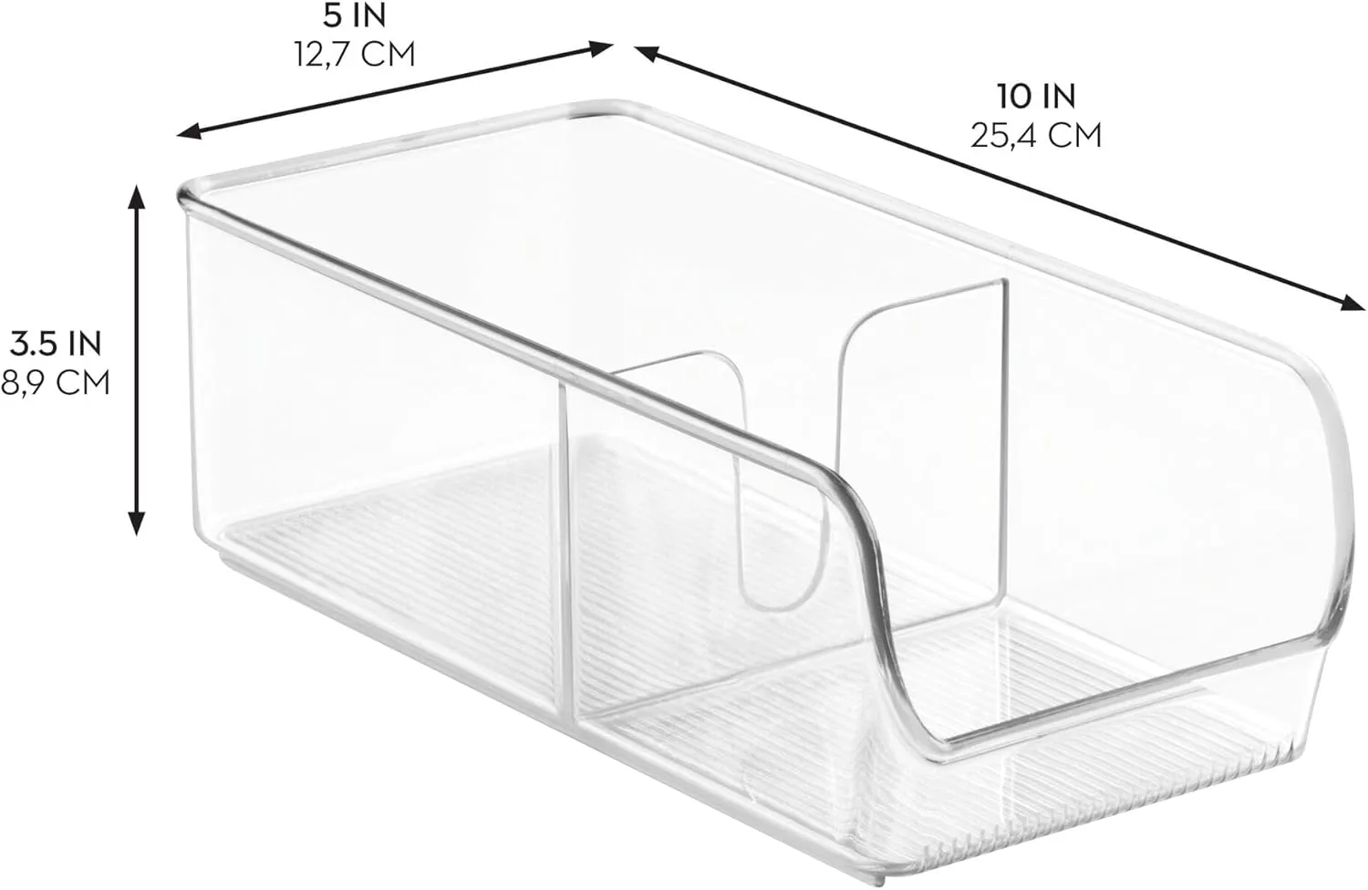iDesign Divided Packet Organizer for Kitchen and Pantry Storage - Set of 4 - Clear