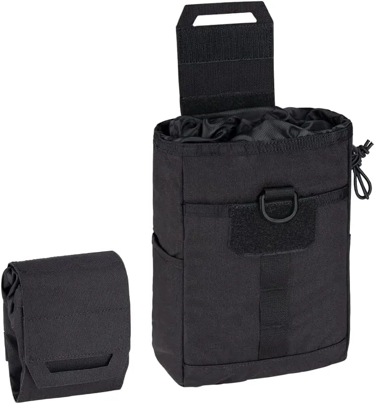 IDOGEAR Molle Dump Pouch Tactical Pouches Roll-up Drawstring Mag Pouches Foldable for Battle Belt Vest Plate Carrier Backpack Utility Folding Dump Pouch Waist Bag