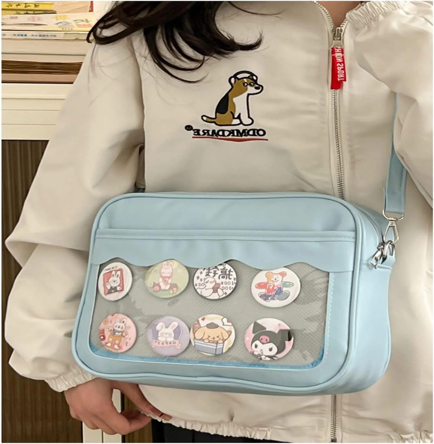 Ita Bag Storage Pin Crossbody Bag for Women Girls Gift, Pin Bag Shoulder Bag for Sports Pins, Memorial Pins, Travel Brooches