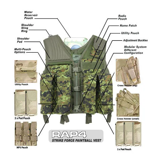 Italian Camo Strikeforce Tactical Modular Vest (Large Size)