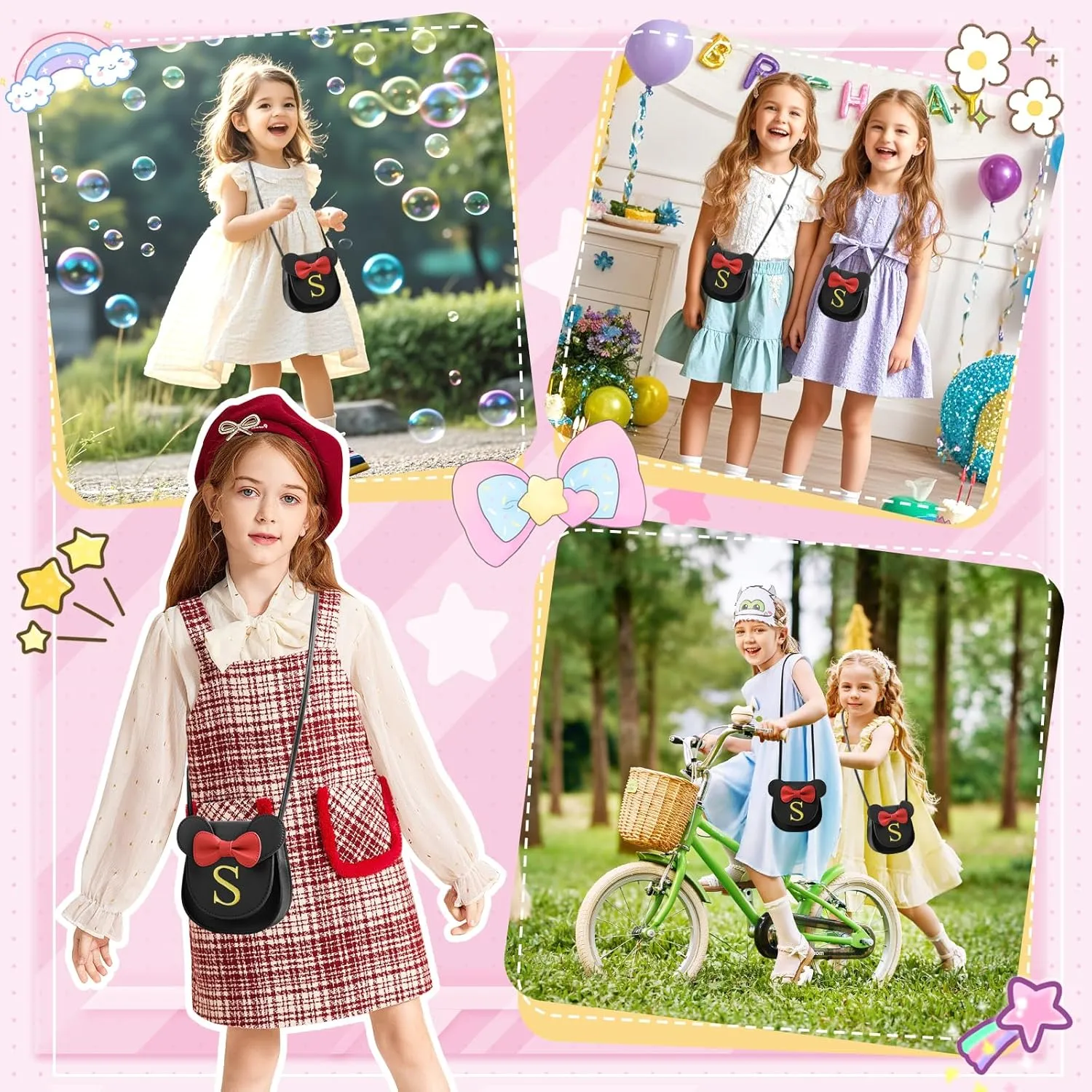 izuzta Toddler Purse Kids Wallets for Girls 1 2 3 4 5 6 7 8 9 Year Old Birthday Gift Cute Mini Mouse Purse Crossbody Purse