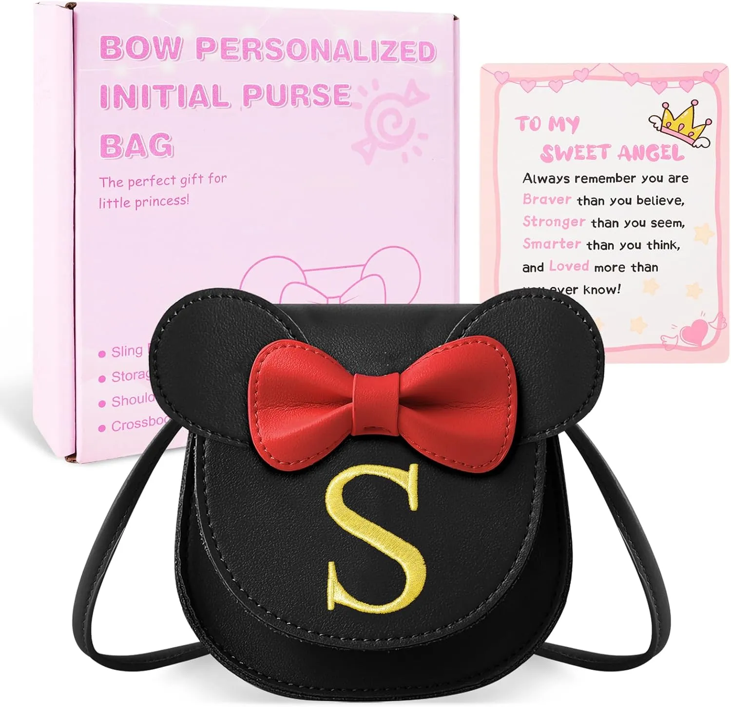 izuzta Toddler Purse Kids Wallets for Girls 1 2 3 4 5 6 7 8 9 Year Old Birthday Gift Cute Mini Mouse Purse Crossbody Purse