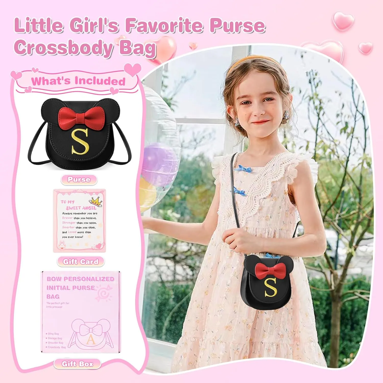 izuzta Toddler Purse Kids Wallets for Girls 1 2 3 4 5 6 7 8 9 Year Old Birthday Gift Cute Mini Mouse Purse Crossbody Purse