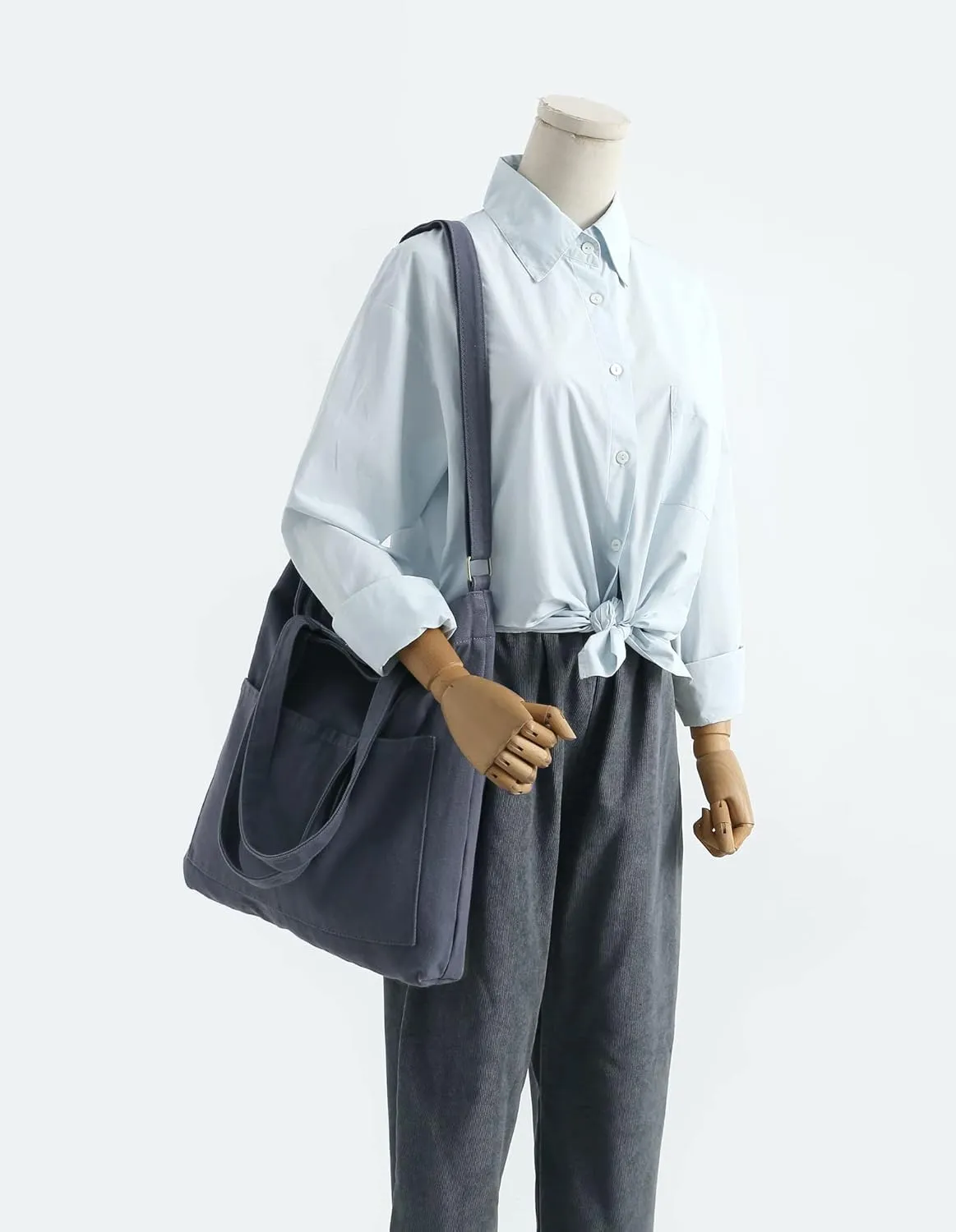 Jeelow Canvas Shoulder Tote Weekender Bag Handbag Purse Double Handles For Men Women