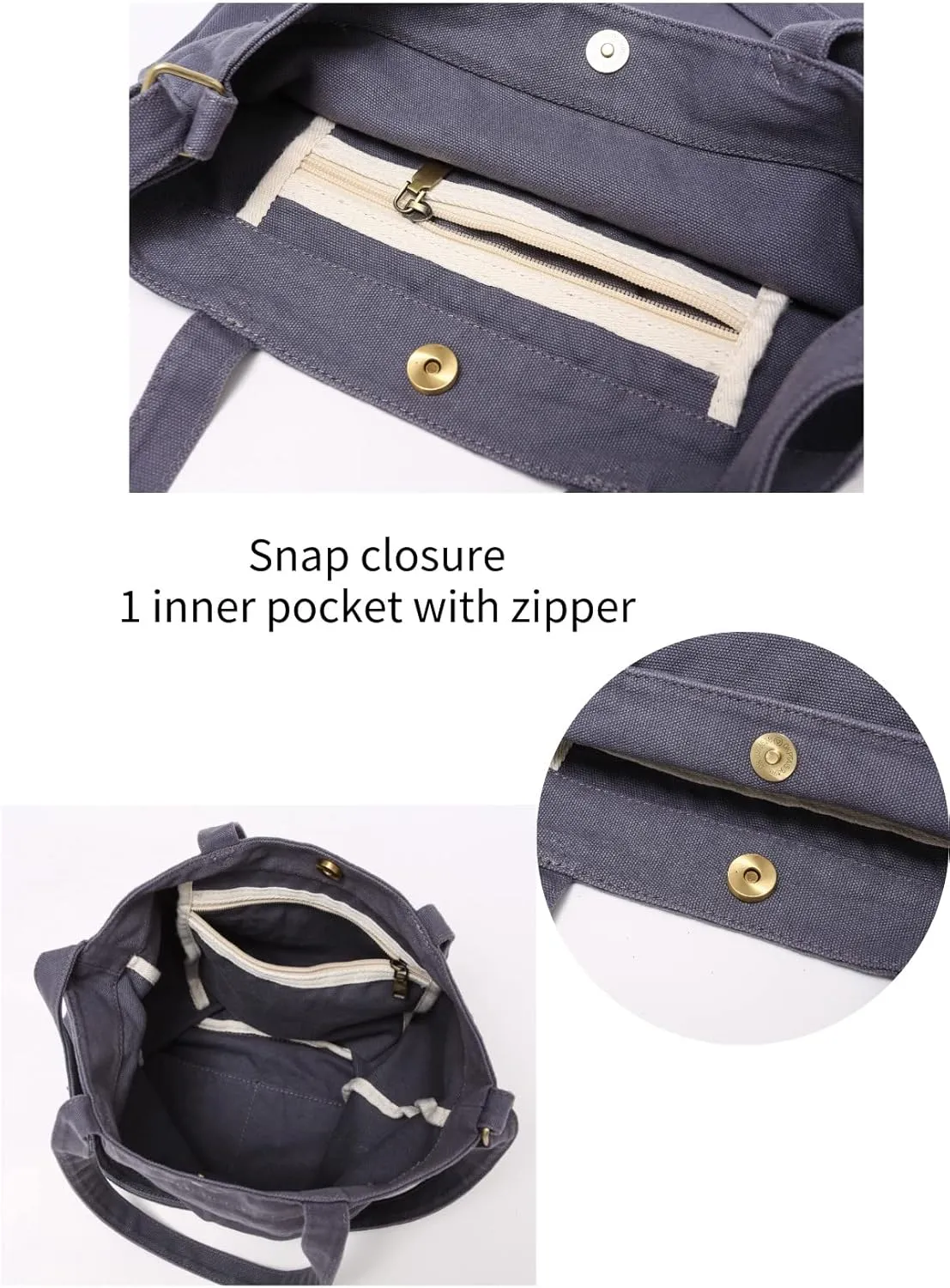 Jeelow Canvas Shoulder Tote Weekender Bag Handbag Purse Double Handles For Men Women