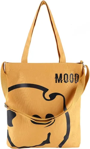 Jeelow Canvas Tote HandBag Crossbody Shoulder Bag With Zipper For Men & Women