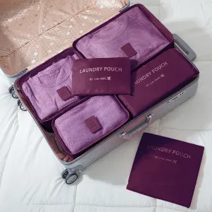 Jet Set 6 Piece Travel Luggage Organizer Storage Cube Pouch Suitcase Packing Bag - Burgundy