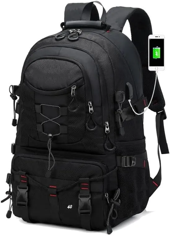 JSEIAJB Large Capacity Multi Compartment Waterproof Travel Bag with Hiking Backpack