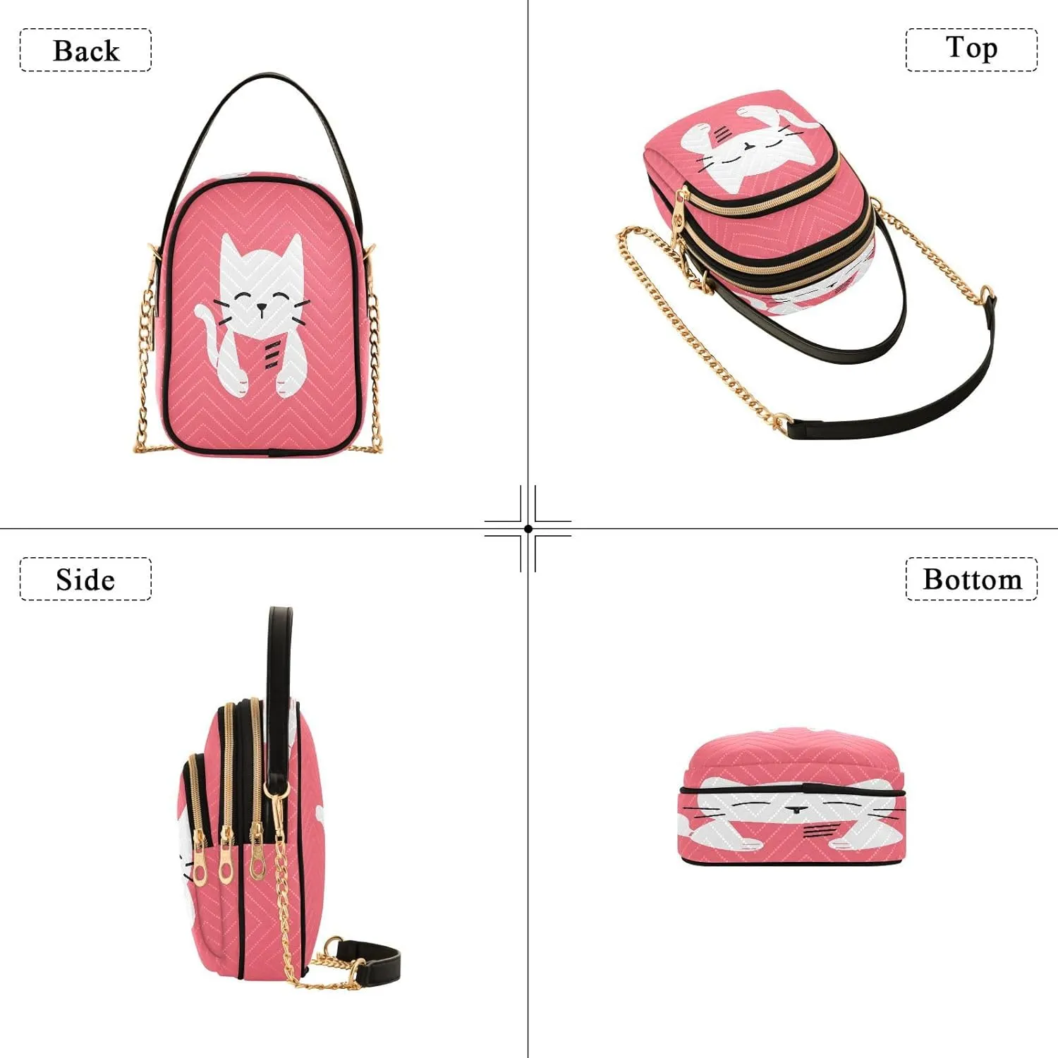 JSTEL Small Crossbody Bag for Women with Compartments,Long Strap Crossbody Purse Polyester Phone Purse Wallet