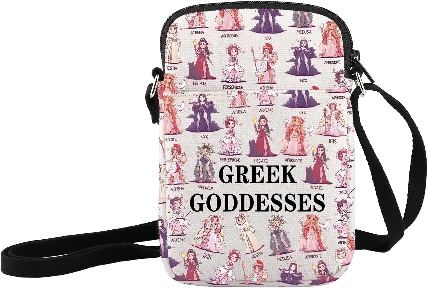 JXGZSO Ancient Greek Goddesses Crossbody Bag Greece Souvenir Gift Greek Mythology Lover Gifts Greek Shoulder Bag