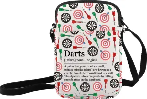 JXGZSO Dart Definition Crossbody Bag Funny Darts Gift Darts Player Gift Darts Game Lover Gift Dartboard Paint Shoulder Bag