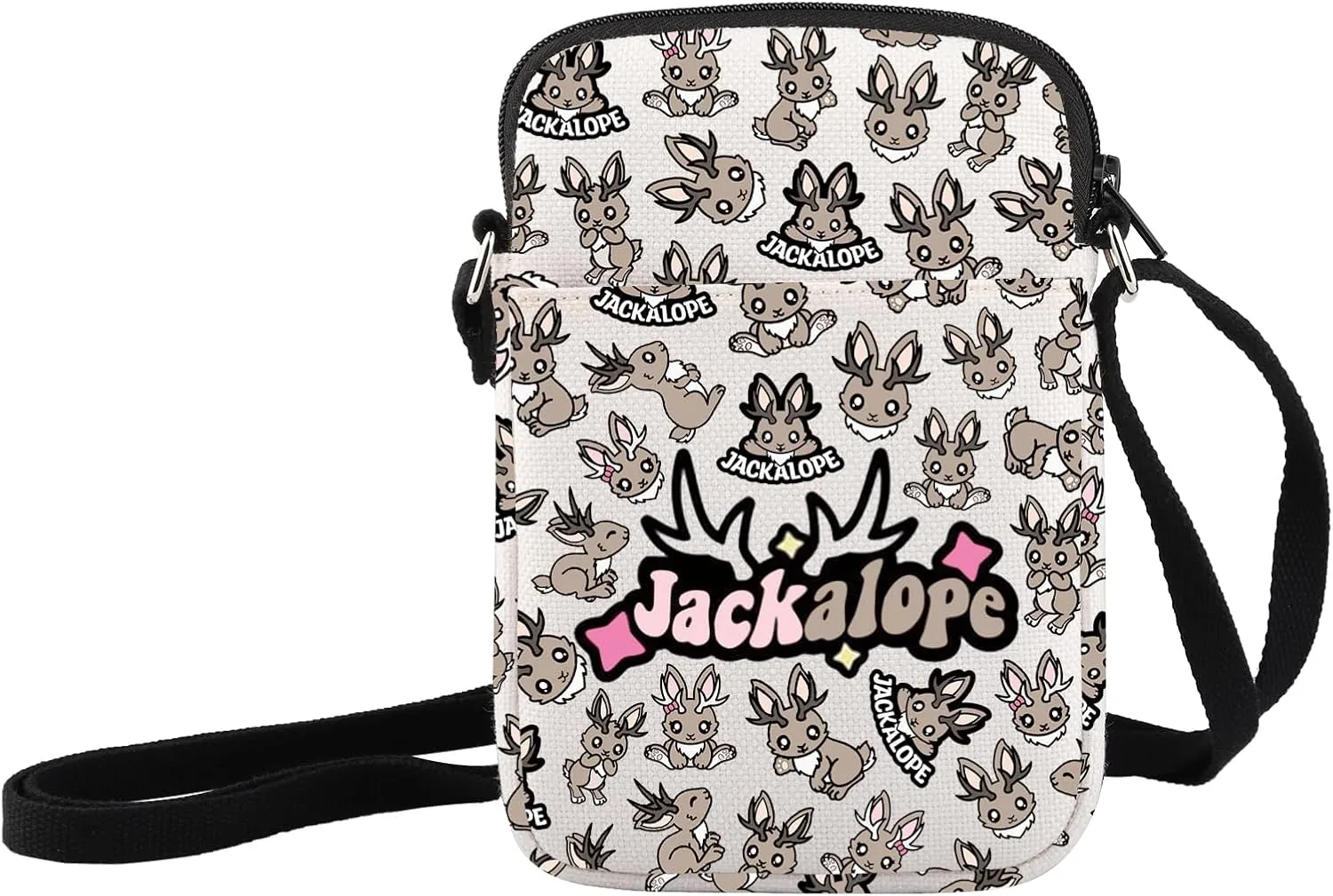 JXGZSO Jackalope Cryptid Crossbody Bag Funny Cryptozoology Gift Cryptid Creature Gift Mythical Jackalope Shoulder Bag