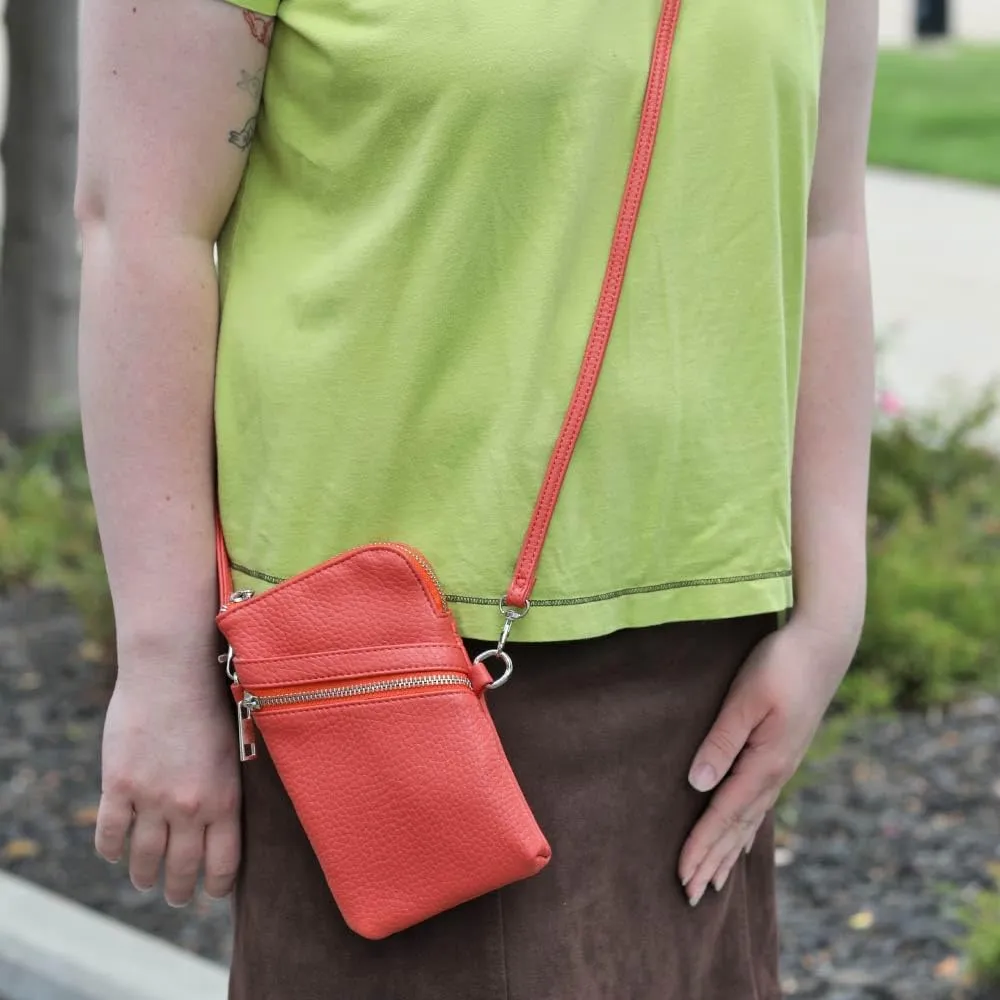 K. Carroll Accessories Carrie Crossbody Vegan Leather Crossbody Bag, Open Front Pocket, Zipper Pocket, RFID Protection