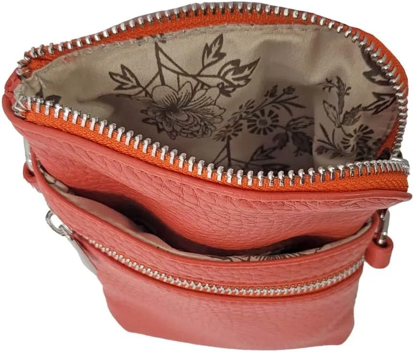 K. Carroll Accessories Carrie Crossbody Vegan Leather Crossbody Bag, Open Front Pocket, Zipper Pocket, RFID Protection