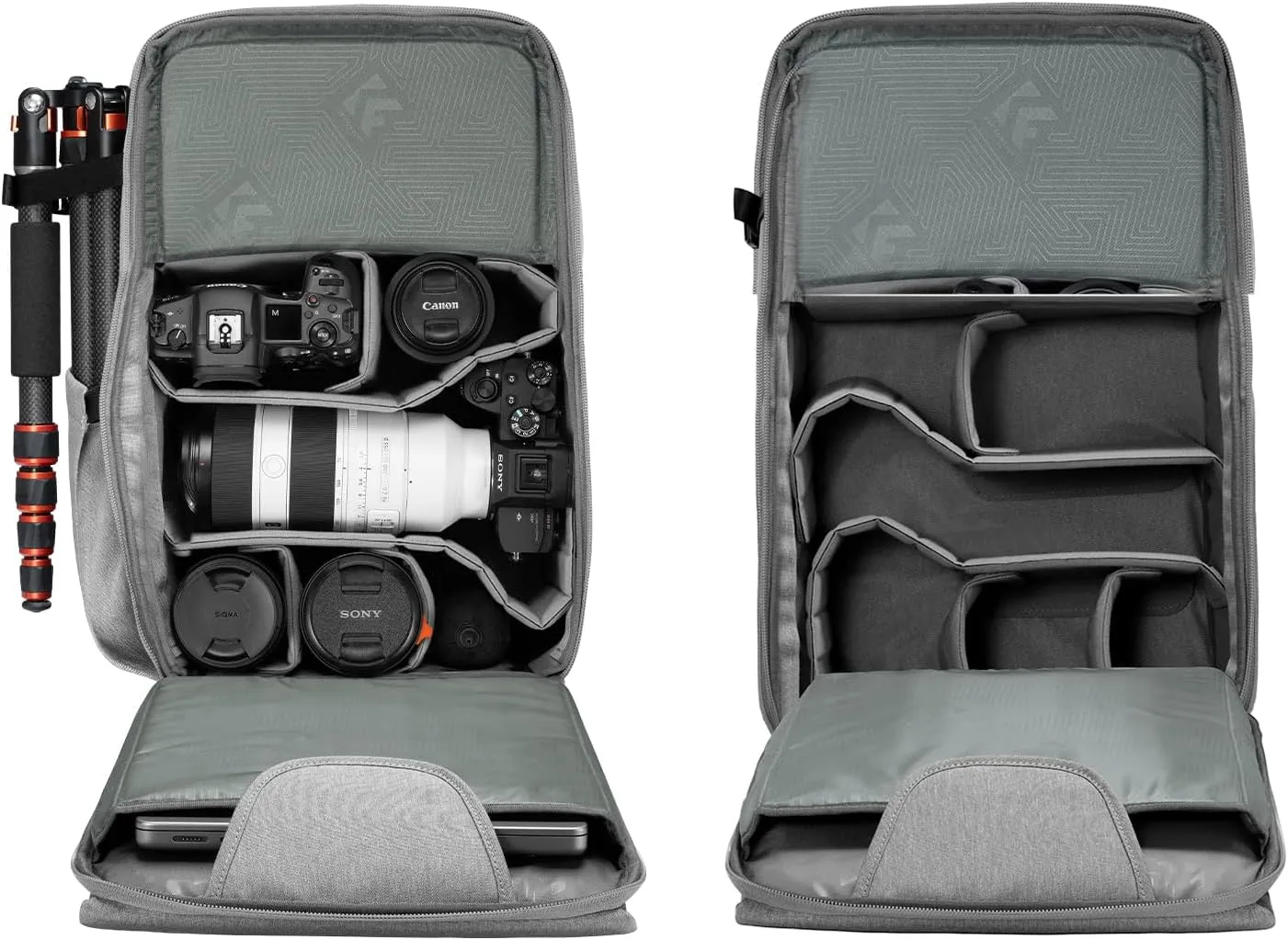 K&F Concept 22L Camera Case for Photographers Large Capacity Camera Bags with Raincover, 15.6 Inch Laptop Compartment for Camera Drone Bags