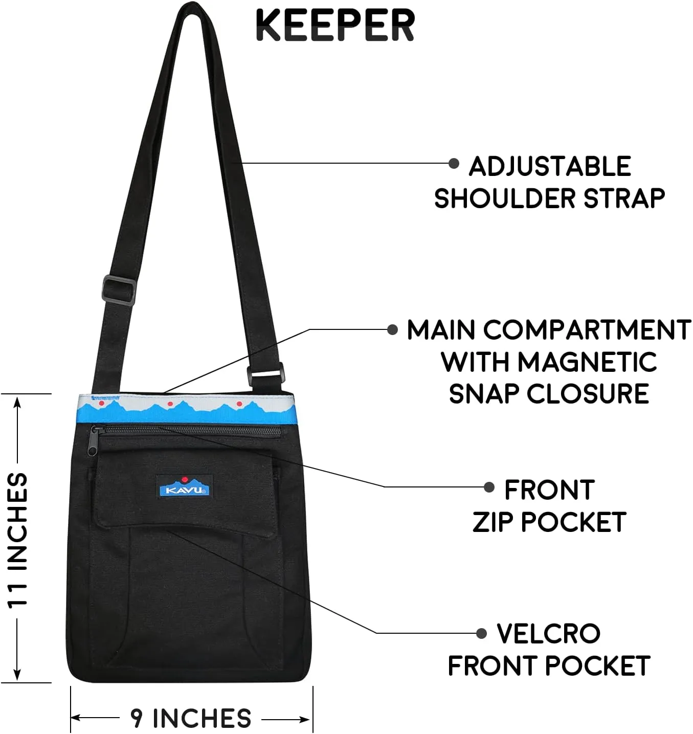 KAVU Keeper Semi Padded Sling Canvas Crossbody Bag