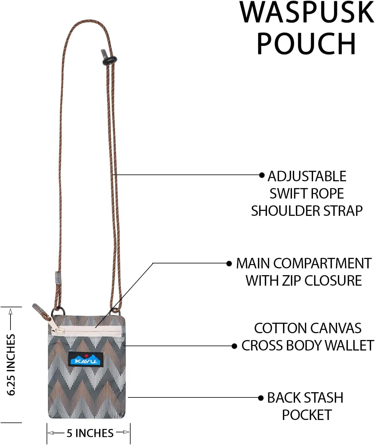 KAVU Waspusk Pouch Passport Crossbody Rope Sling