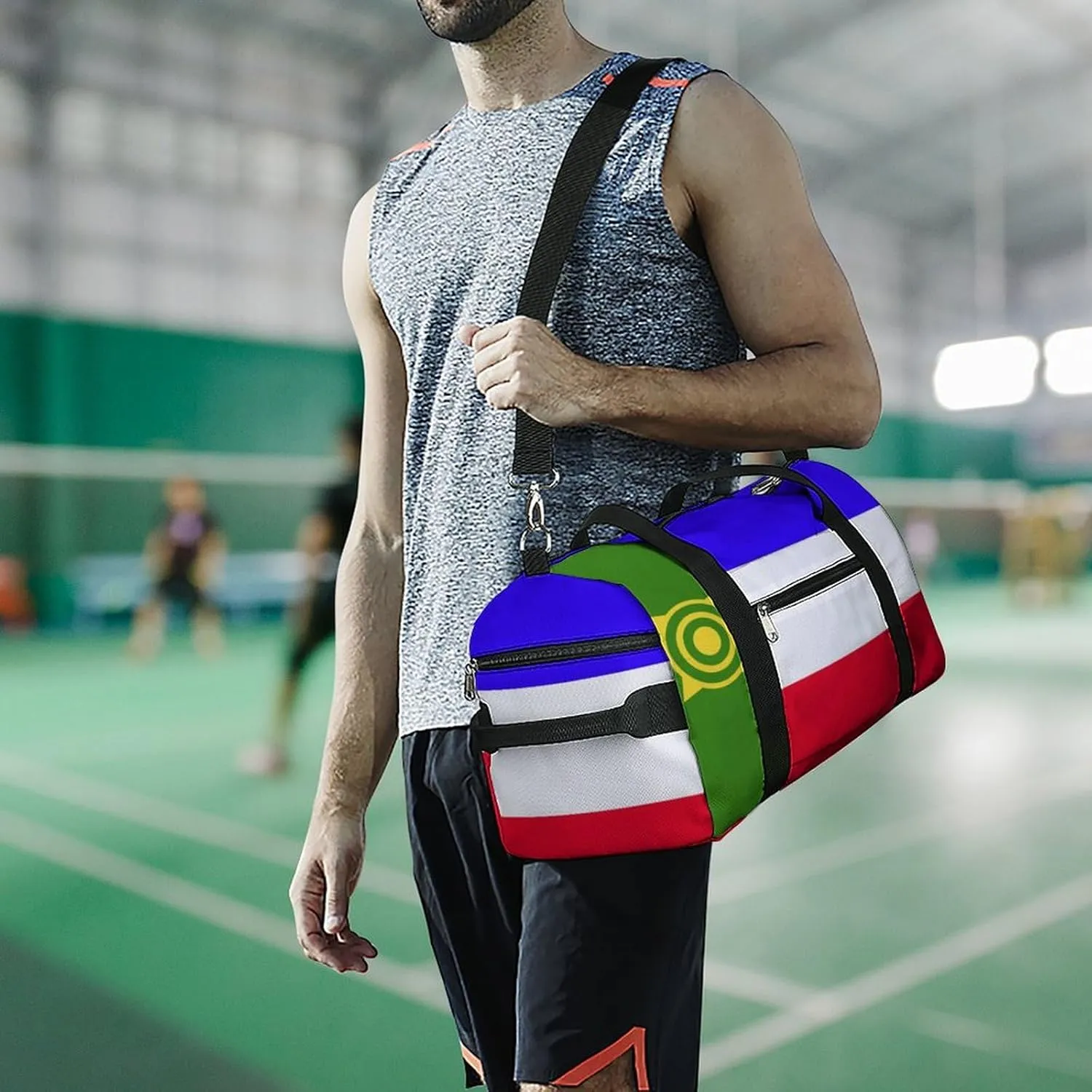 Khakassia Flag Gym Bag with Shoe Compartment and Wet Pocket Travel Duffel for Sports