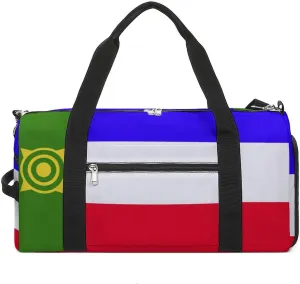 Khakassia Flag Gym Bag with Shoe Compartment and Wet Pocket Travel Duffel for Sports