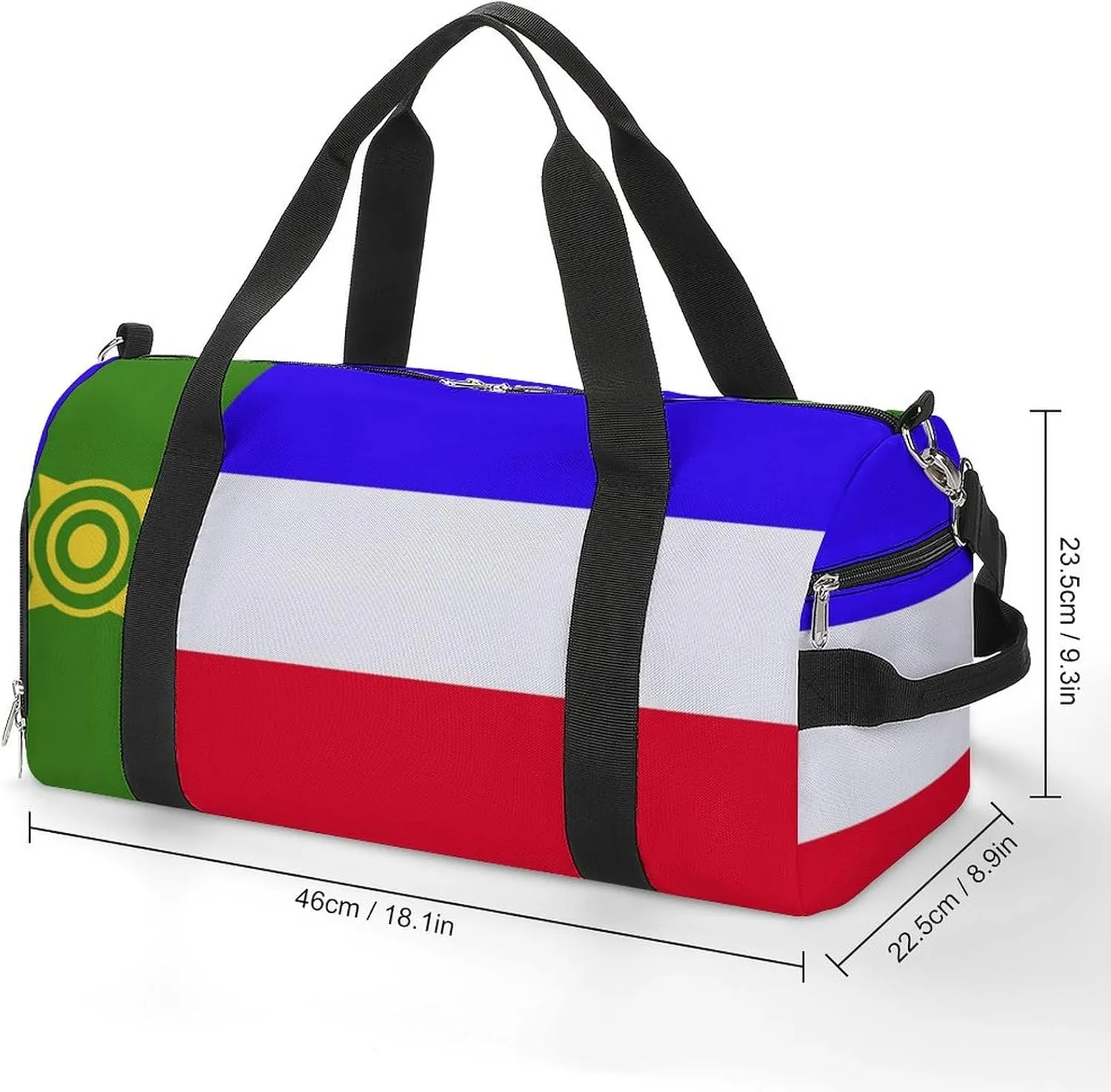 Khakassia Flag Gym Bag with Shoe Compartment and Wet Pocket Travel Duffel for Sports