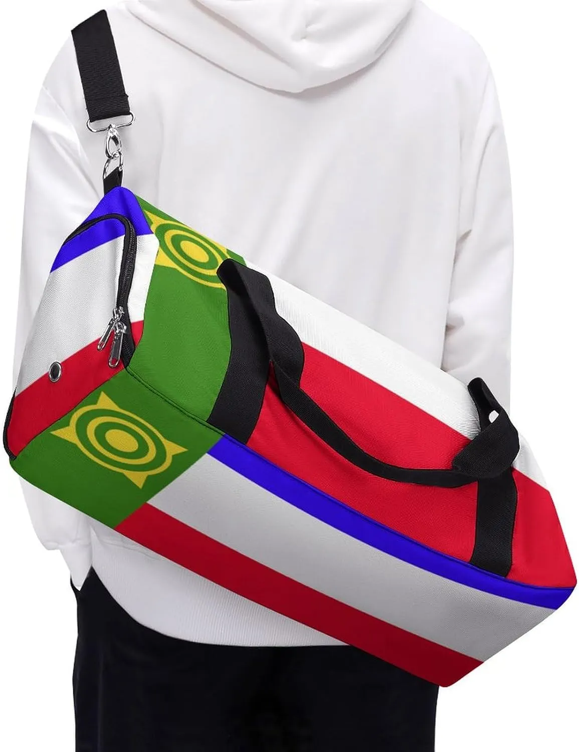 Khakassia Flag Gym Bag with Shoe Compartment and Wet Pocket Travel Duffel for Sports