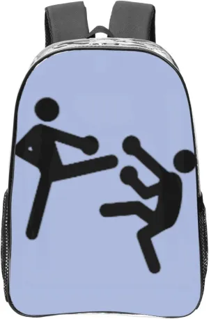 kickboxing Print LargeTransparent Backpack Functional Clear PVC Bag Suitable Stadium Events Travel