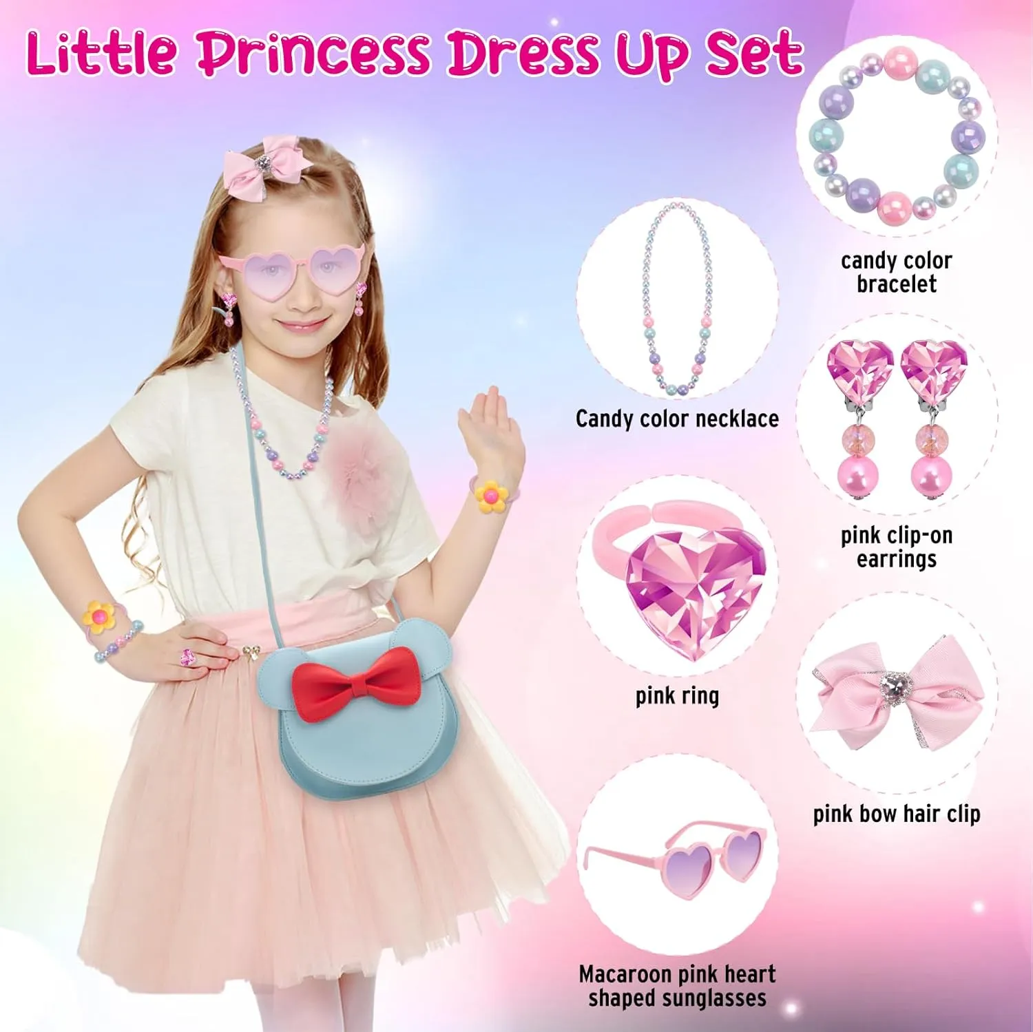 Kids Purse Toddler Gifts for Girls, Cute Little Girls Purse Mouse Ear Crossbody Bag, Princess Handbags for Age 3-14