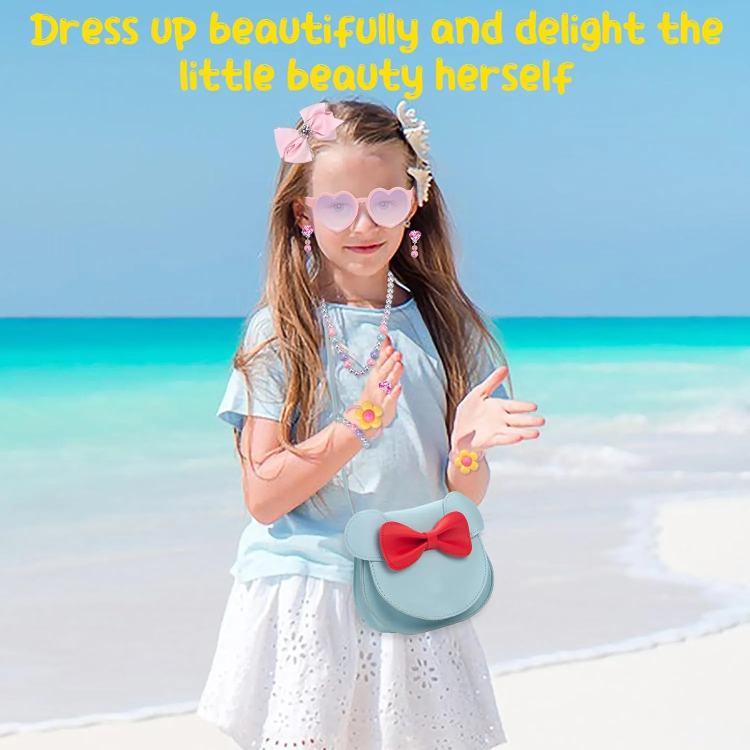 Kids Purse Toddler Gifts for Girls, Cute Little Girls Purse Mouse Ear Crossbody Bag, Princess Handbags for Age 3-14