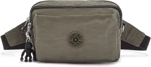 Kipling Womens Abanu Multi Bag, Lightweight, Adjustable Nylon Waist Pack With Multi-compartment Zip Pockets Convertible Crossbody Bag, Green Moss, Small US