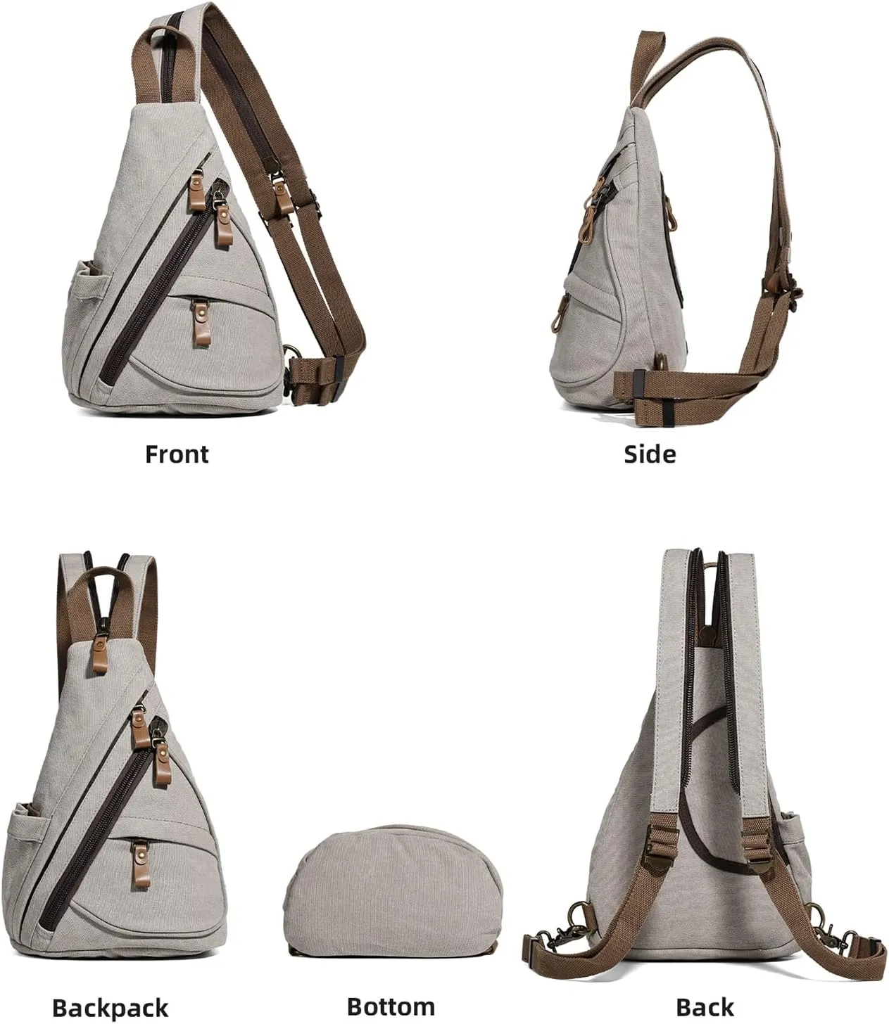 KL928 Canvas Sling Bag - Small Crossbody Backpack Shoulder Casual Daypack Rucksack for Men Women(Small Version)