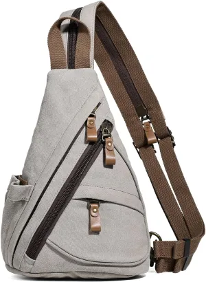 KL928 Canvas Sling Bag - Small Crossbody Backpack Shoulder Casual Daypack Rucksack for Men Women(Small Version)