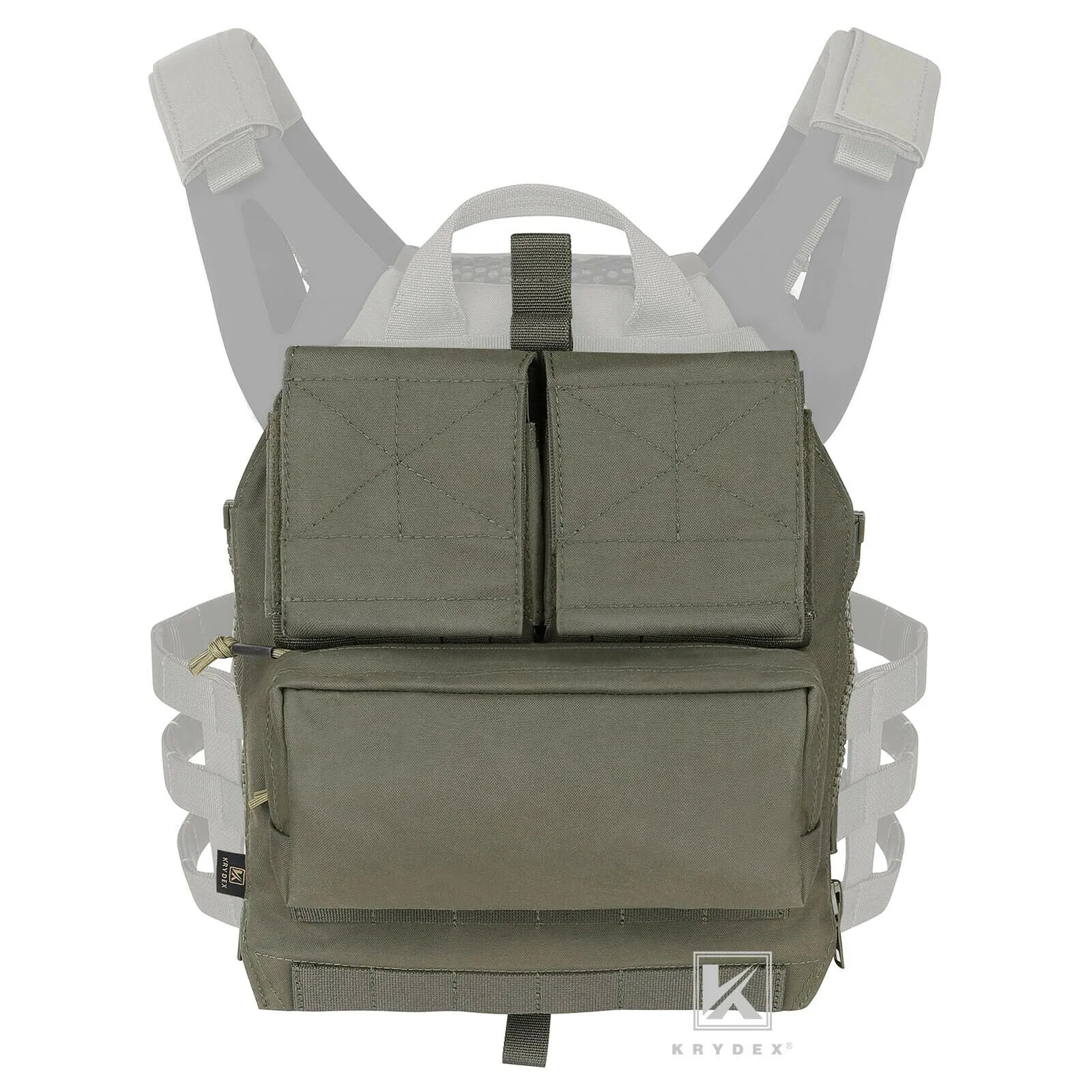 KRYDEX Quick Zip-ON Panel Hydration Pack Platebag Tactical Pouch for CPC JPC2.0 Plate Carrier