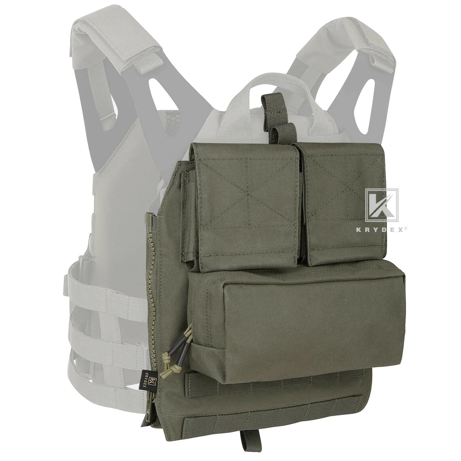 KRYDEX Quick Zip-ON Panel Hydration Pack Platebag Tactical Pouch for CPC JPC2.0 Plate Carrier